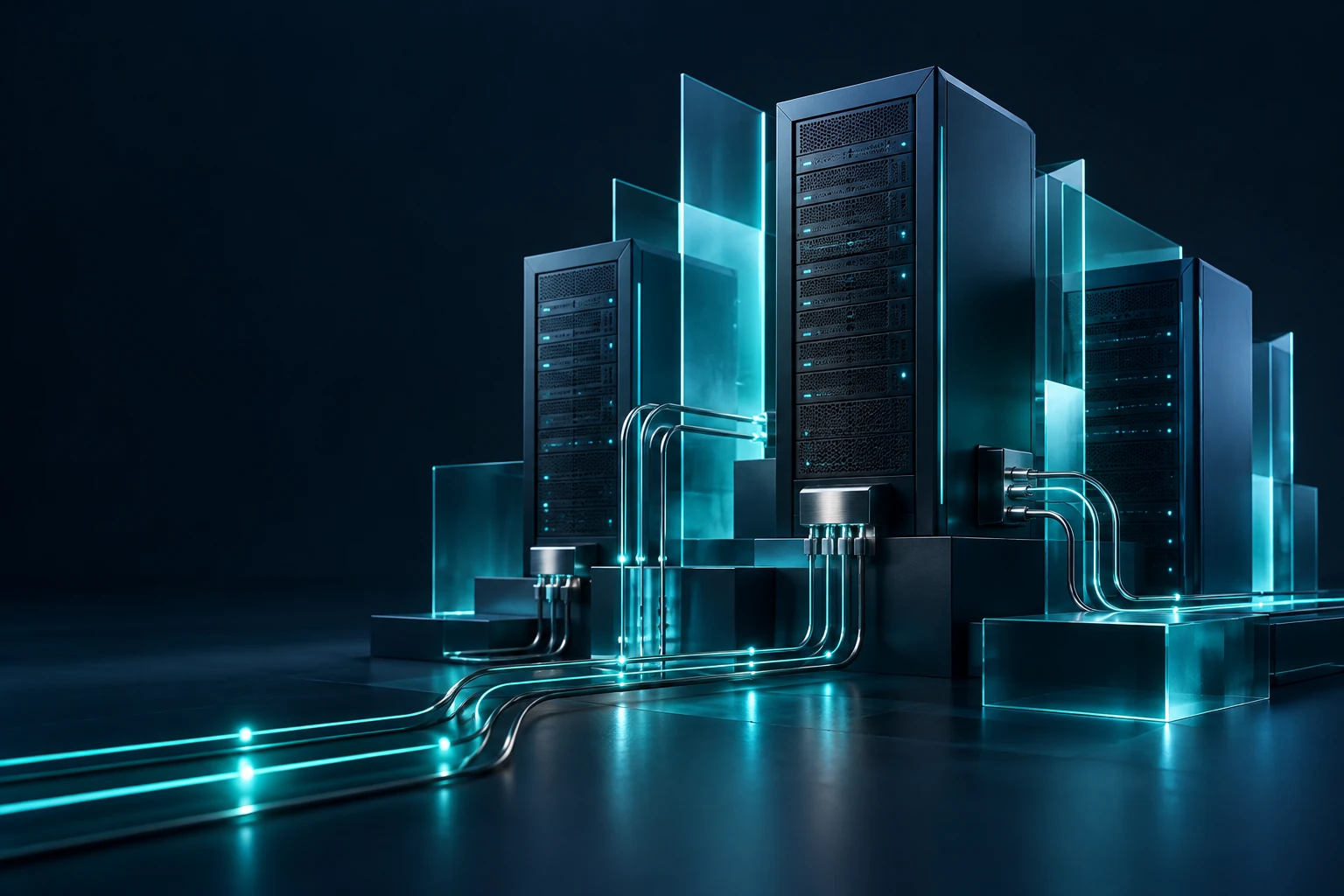 Abstrakte Illustration vernetzter Serversysteme